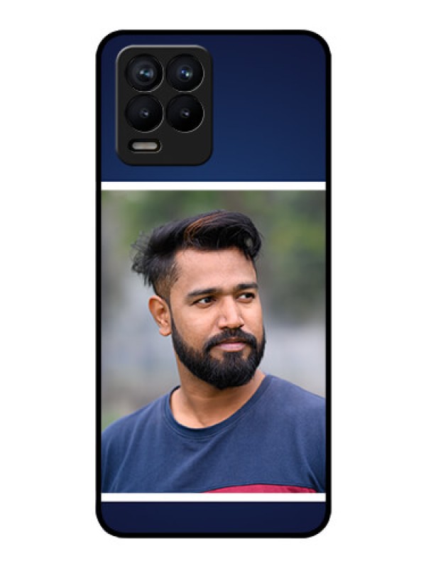 Custom Realme 8 Pro Personalized Glass Phone Case - Simple Royal Blue Design