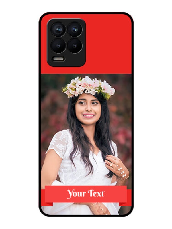 Custom Realme 8 Pro Custom Glass Phone Case - Simple Red Color Design