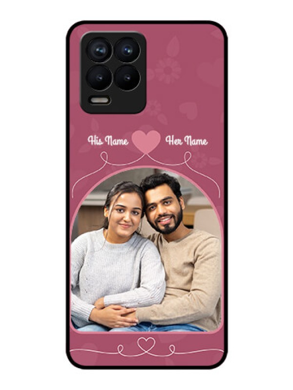 Custom Realme 8 Pro Photo Printing on Glass Case - Love Floral Design
