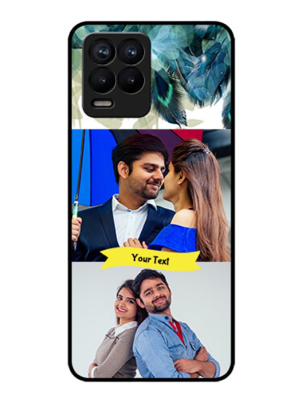 Custom Realme 8 Pro Personalized Glass Phone Case - Image with Boho Peacock Feather Design