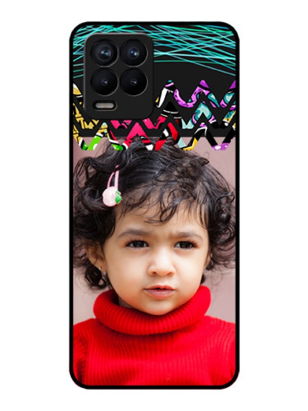 Custom Realme 8 Pro Personalized Glass Phone Case - Neon Abstract Design