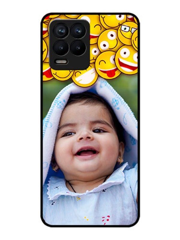 Custom Realme 8 Pro Custom Glass Mobile Case - with Smiley Emoji Design