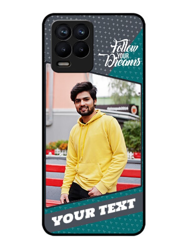 Custom Realme 8 Pro Personalized Glass Phone Case - Background Pattern Design with Quote