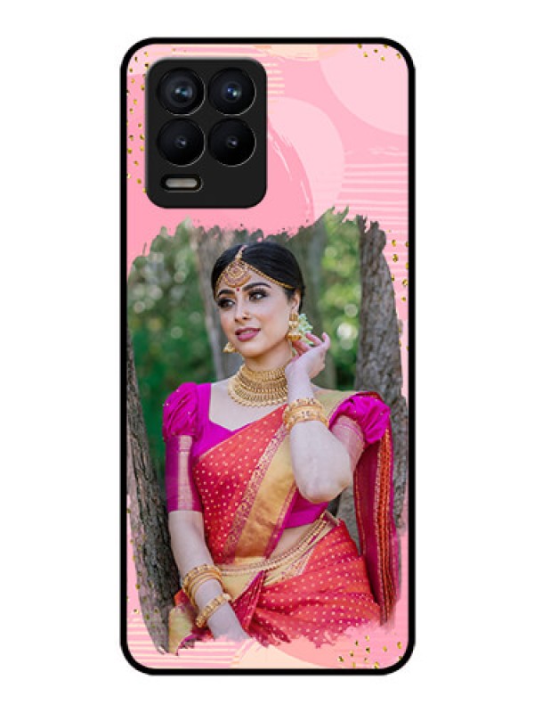 Custom Realme 8 Pro Personalized Glass Phone Case - Gold Glitter Splash Design