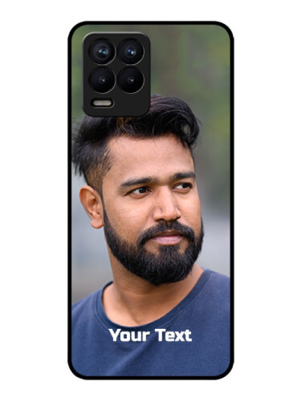 Custom Realme 8 Pro Glass Mobile Cover: Photo with Text