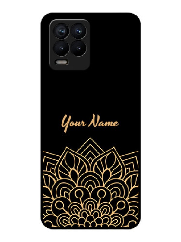 Custom Realme 8 Pro Custom Glass Phone Case - Golden mandala Design