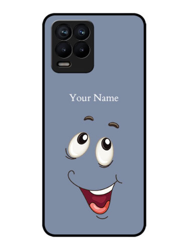 Custom Realme 8 Pro Photo Printing on Glass Case - Laughing Cartoon Face Design