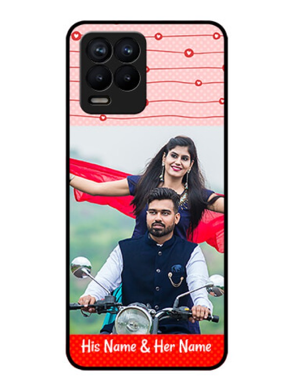 Custom Realme 8 Personalized Glass Phone Case - Red Pattern Case Design