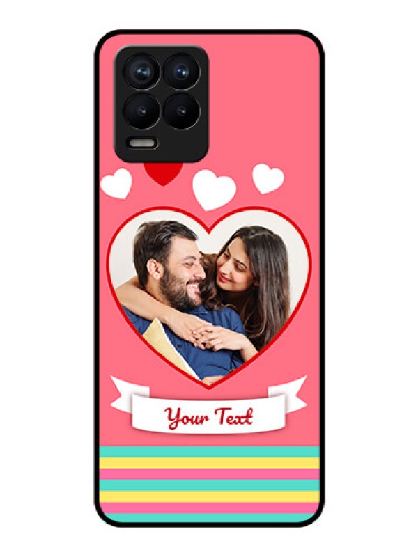 Custom Realme 8 Photo Printing on Glass Case - Love Doodle Design