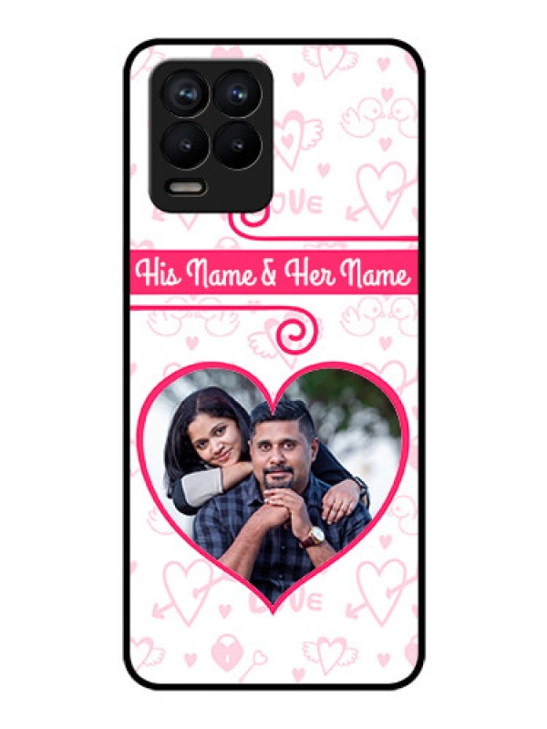 Custom Realme 8 Personalized Glass Phone Case - Heart Shape Love Design