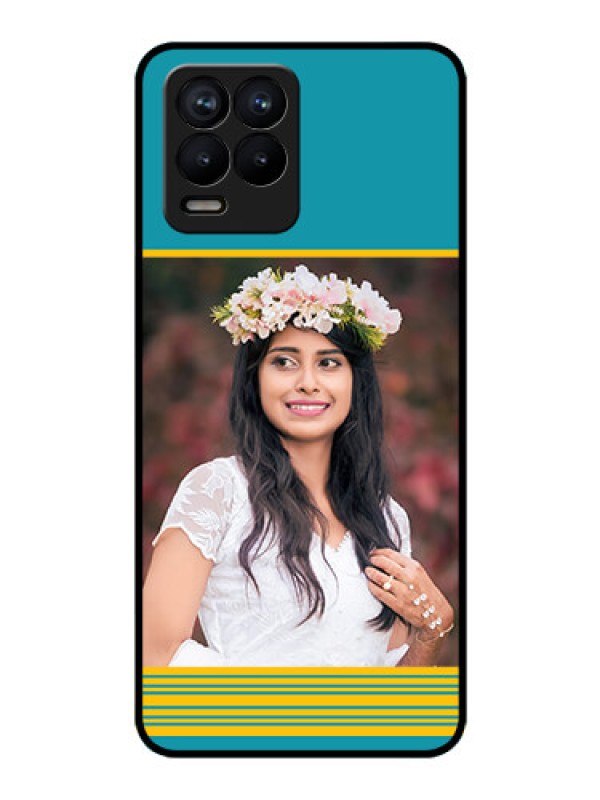 Custom Realme 8 Custom Glass Phone Case - Yellow & Blue Design 