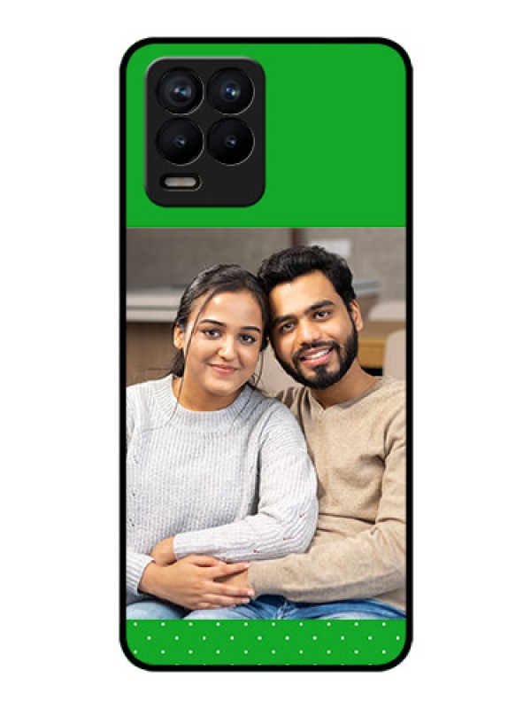 Custom Realme 8 Personalized Glass Phone Case - Green Pattern Design
