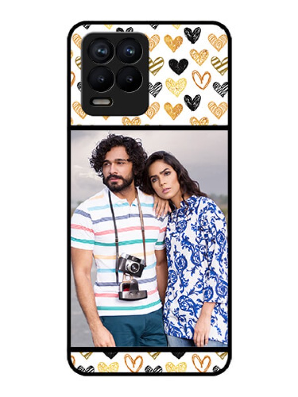 Custom Realme 8 Photo Printing on Glass Case - Love Symbol Design