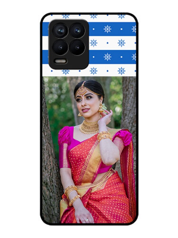 Custom Realme 8 Photo Printing on Glass Case - Snow Pattern Design