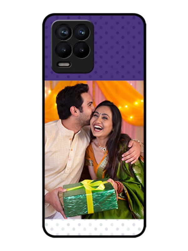 Custom Realme 8 Personalized Glass Phone Case - Violet Pattern Design