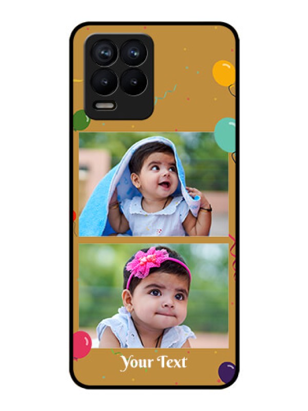 Custom Realme 8 Personalized Glass Phone Case - Image Holder with Birthday Celebrations Design