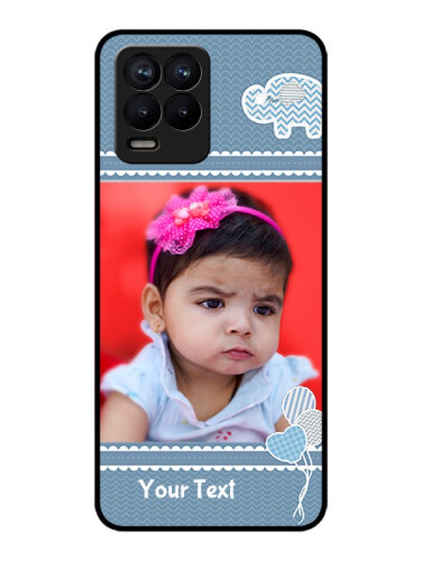Custom Realme 8 Photo Printing on Glass Case - with Kids Pattern Design