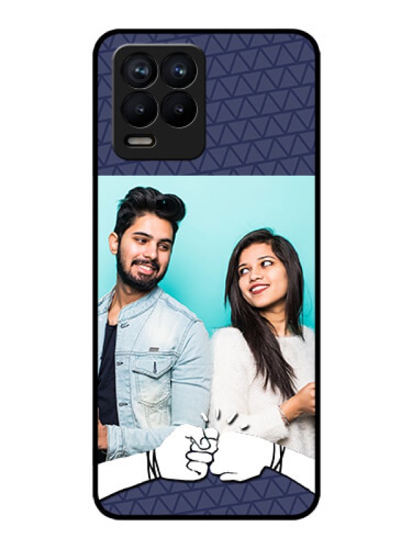 Custom Realme 8 Photo Printing on Glass Case - with Best Friends Design 