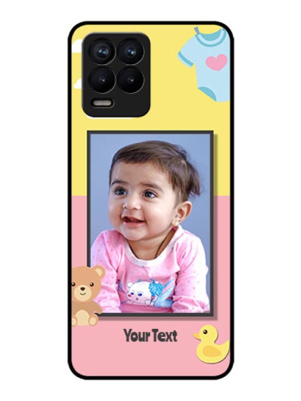Custom Realme 8 Photo Printing on Glass Case - Kids 2 Color Design