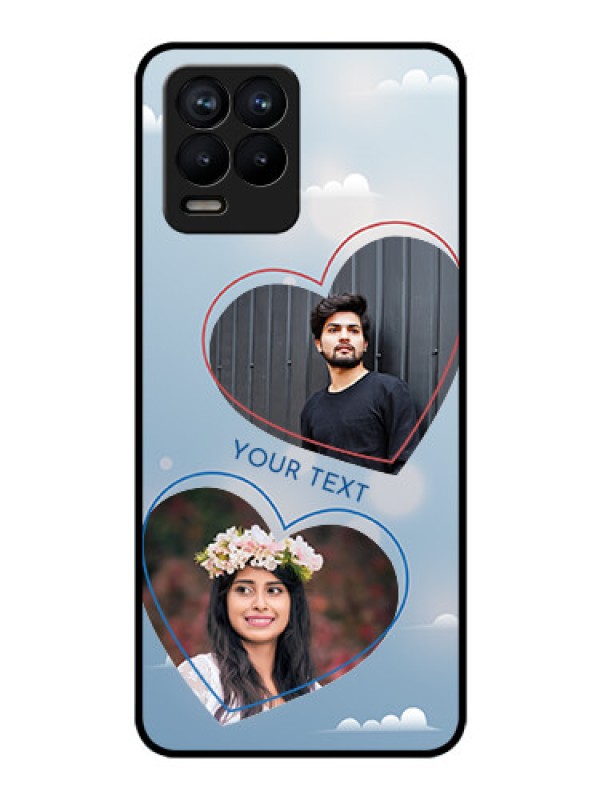 Custom Realme 8 Custom Glass Mobile Case - Blue Color Couple Design 