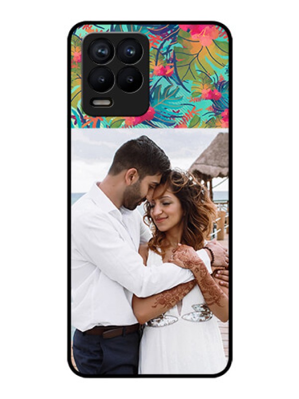 Custom Realme 8 Photo Printing on Glass Case - Watercolor Floral Design