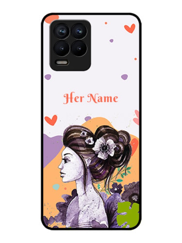 Custom Realme 8 Personalized Glass Phone Case - Woman And Nature Design