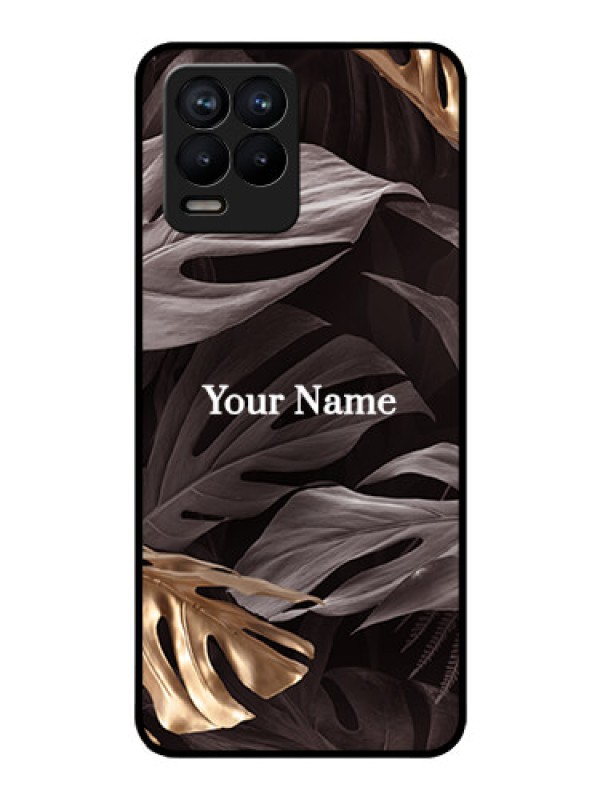 Custom Realme 8 Personalised Glass Phone Case - Wild Leaves digital paint Design