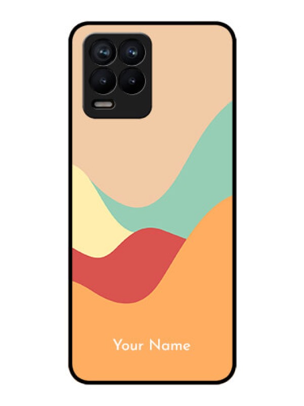 Custom Realme 8 Personalized Glass Phone Case - Ocean Waves Multi-colour Design