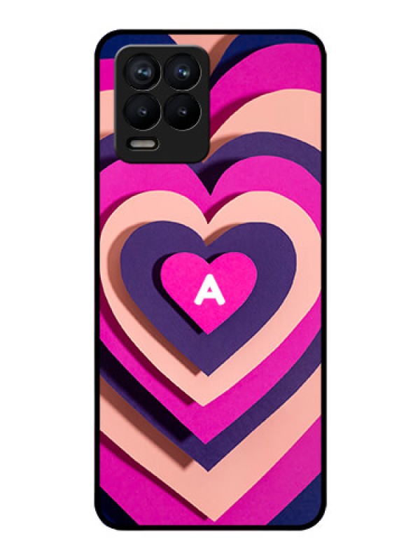 Custom Realme 8 Custom Glass Mobile Case - Cute Heart Pattern Design