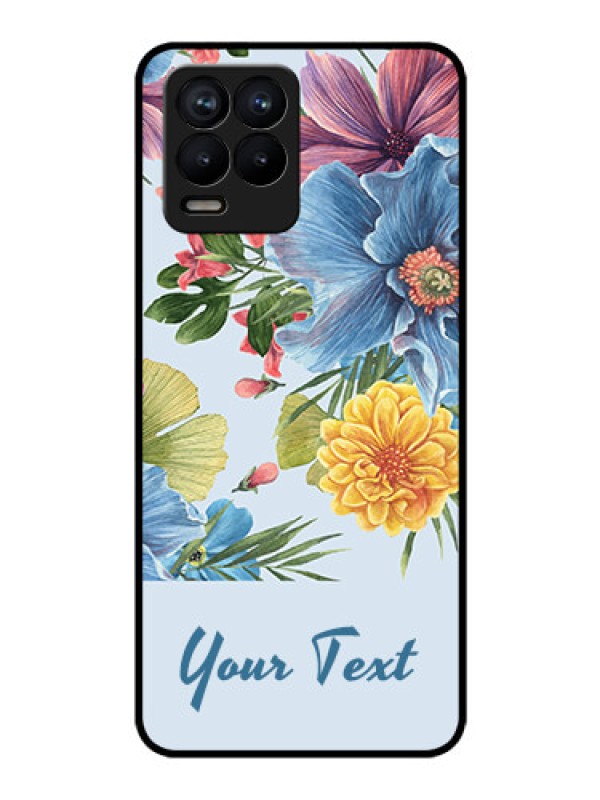 Custom Realme 8 Custom Glass Mobile Case - Stunning Watercolored Flowers Painting Design