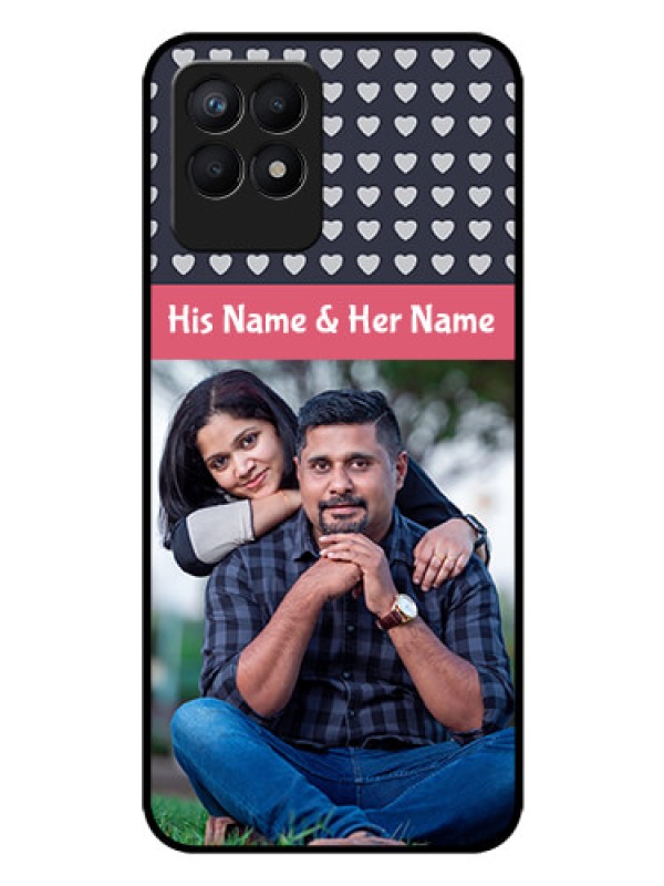 Custom Realme 8i Custom Glass Mobile Case - Love Symbols Design