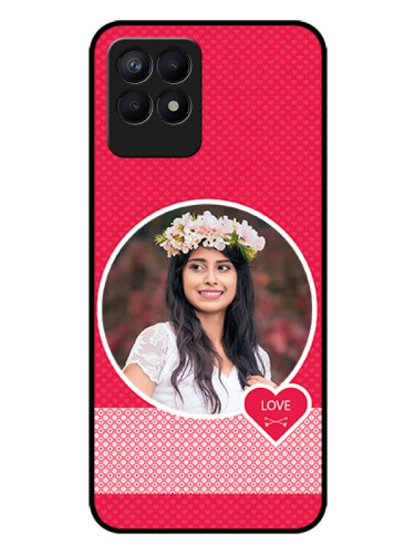 Custom Realme 8i Personalised Glass Phone Case - Pink Pattern Design