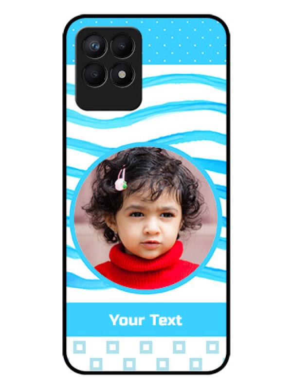 Custom Realme 8i Custom Glass Phone Case - Simple Blue Case Design