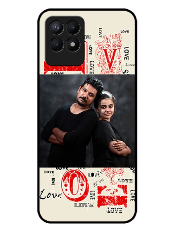 Custom Realme 8i Photo Printing on Glass Case - Trendy Love Design Case
