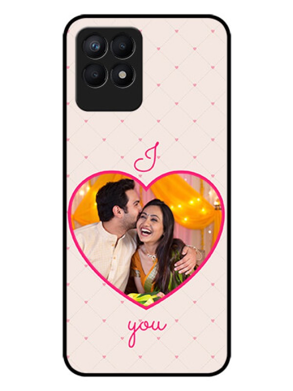 Custom Realme 8i Custom Glass Mobile Case - Heart Shape Design
