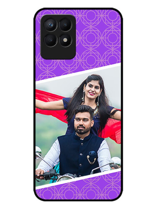 Custom Realme 8i Custom Glass Phone Case - Violet Pattern Design