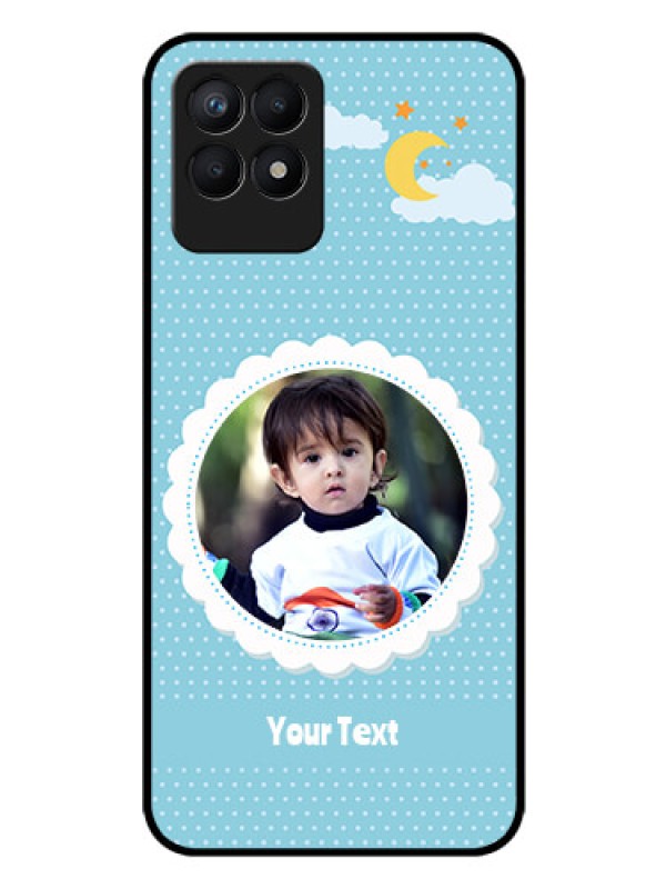 Custom Realme 8i Personalised Glass Phone Case - Violet Pattern Design