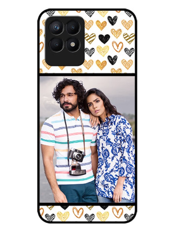 Custom Realme 8i Photo Printing on Glass Case - Love Symbol Design