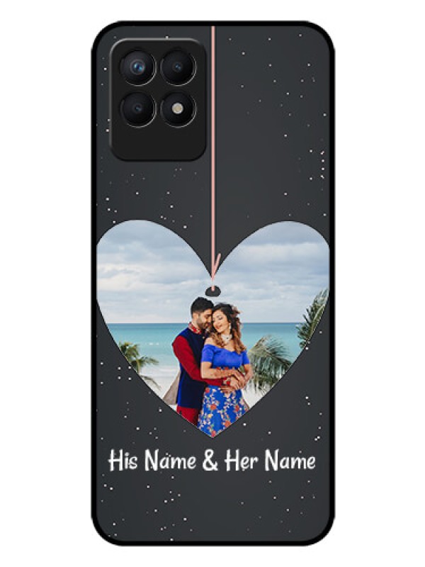 Custom Realme 8i Custom Glass Phone Case - Hanging Heart Design