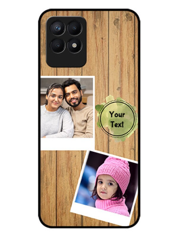 Custom Realme 8i Custom Glass Phone Case - Wooden Texture Design