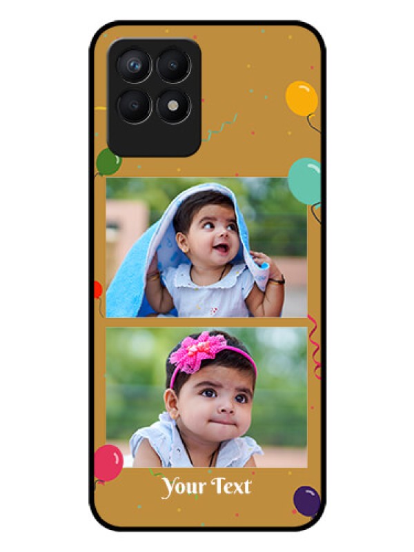 Custom Realme 8i Personalized Glass Phone Case - Image Holder with Birthday Celebrations Design