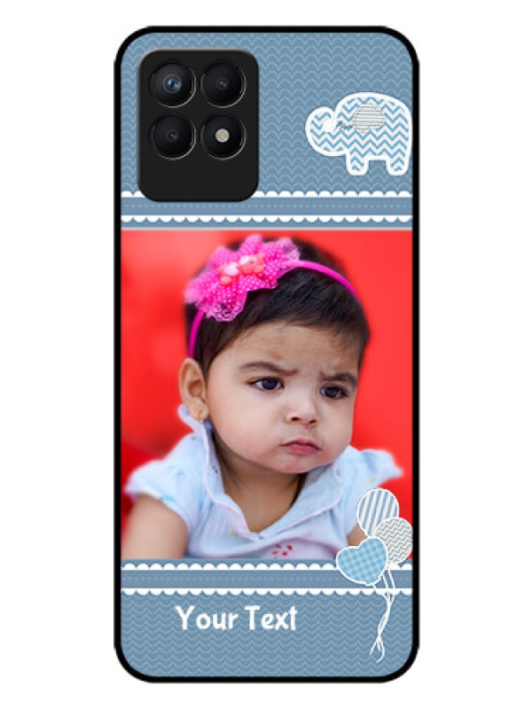 Custom Realme 8i Photo Printing on Glass Case - with Kids Pattern Design