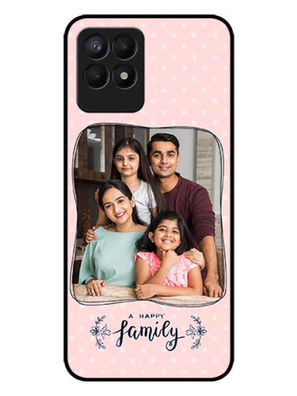 Custom Realme 8i Custom Glass Phone Case - Family with Dots Design
