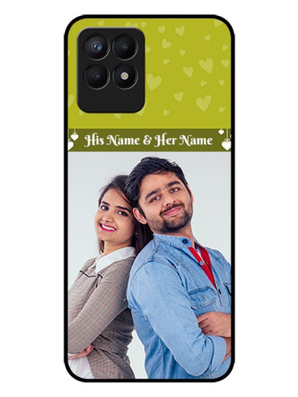 Custom Realme 8i Custom Glass Phone Case - You & Me Heart Design