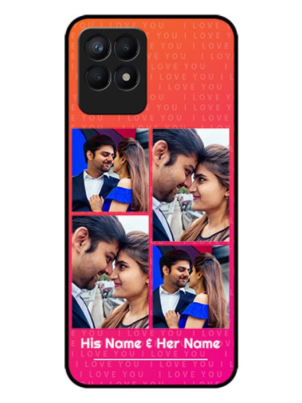 Custom Realme 8i Custom Glass Phone Case - I Love You Pink Design