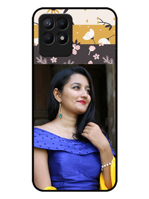 Custom Realme 8i Custom Glass Phone Case - Stylish Floral Design