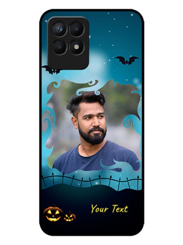 Custom Realme 8i Custom Glass Phone Case - Halloween frame design