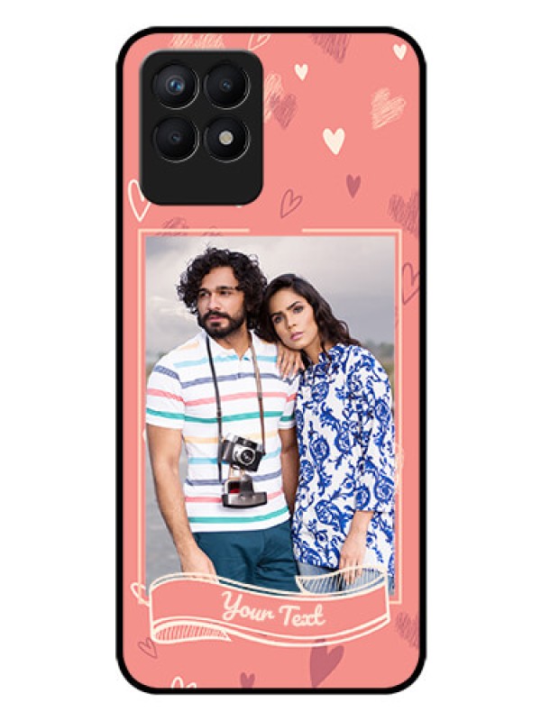 Custom Realme 8i Custom Glass Phone Case - Love doodle art Design