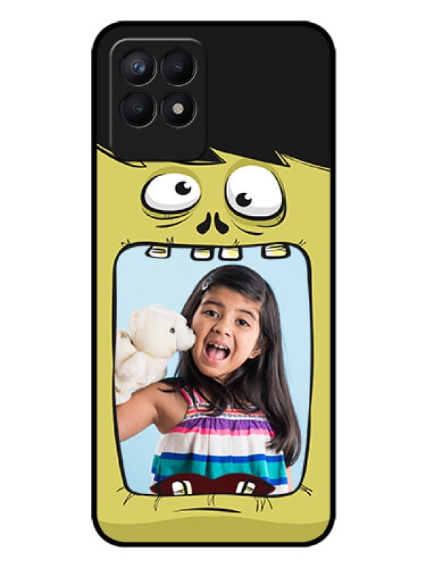 Custom Realme 8i Personalized Glass Phone Case - Cartoon monster back case Design
