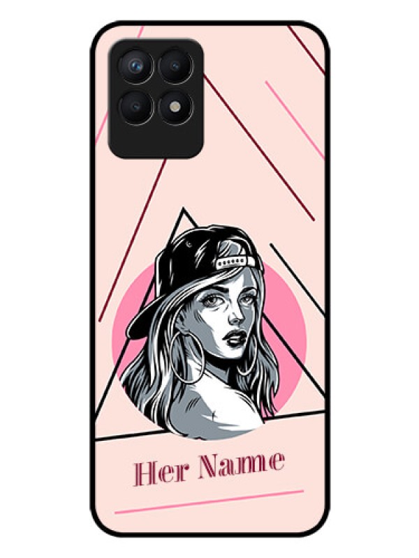 Custom Realme 8i Personalized Glass Phone Case - Rockstar Girl Design